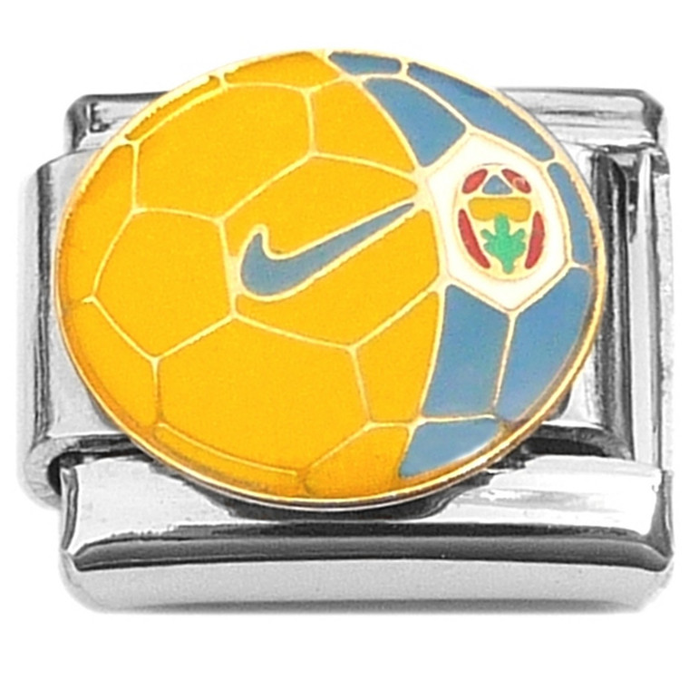 Soccer Ball Yellow Blue Italian Charm