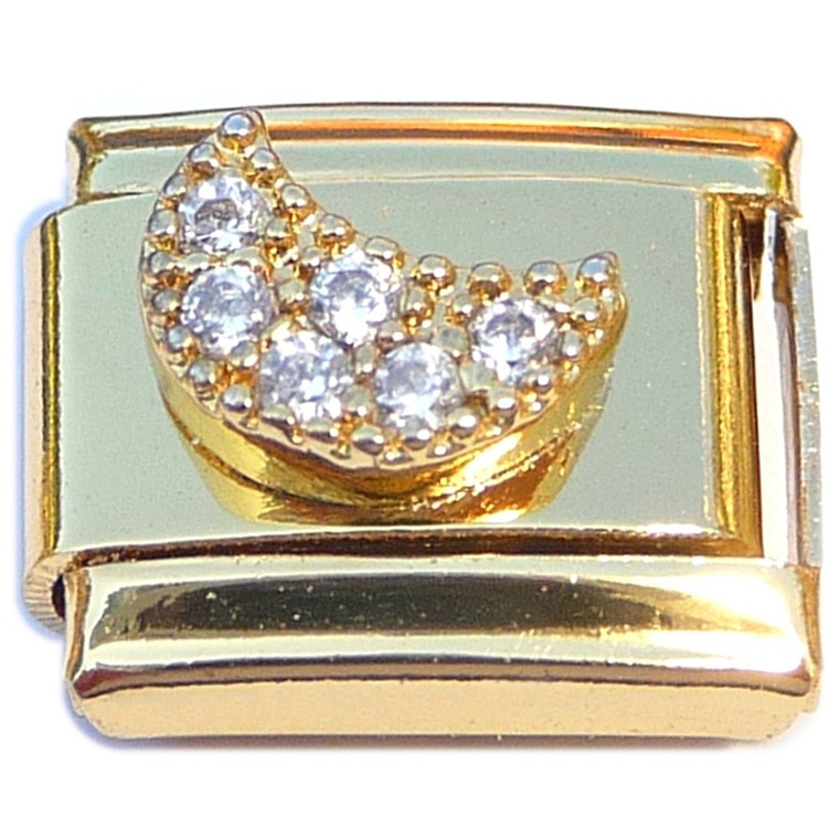 Bling Moon Gold Base Italian Charm