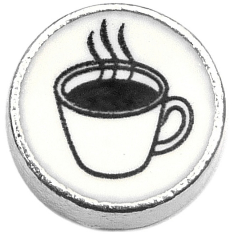Black And White Coffee Cup Floating Locket Charm