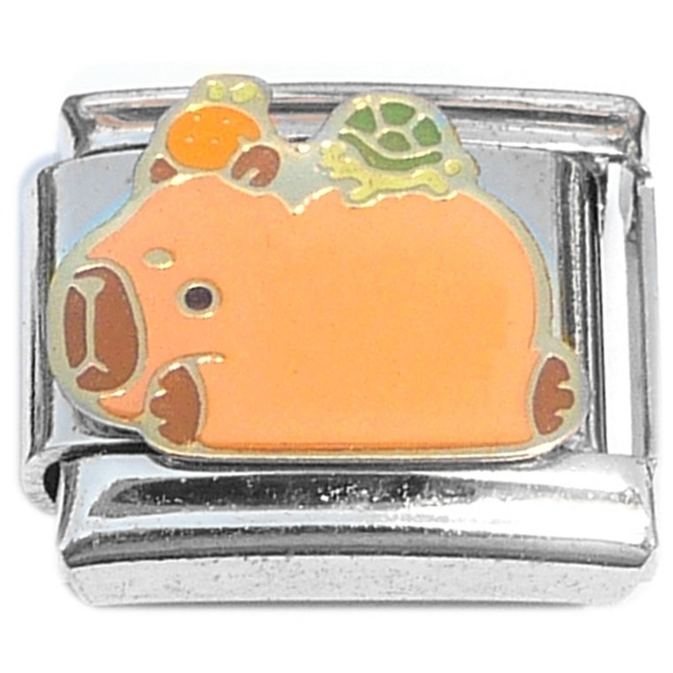 Capybara Turtle Italian Charm