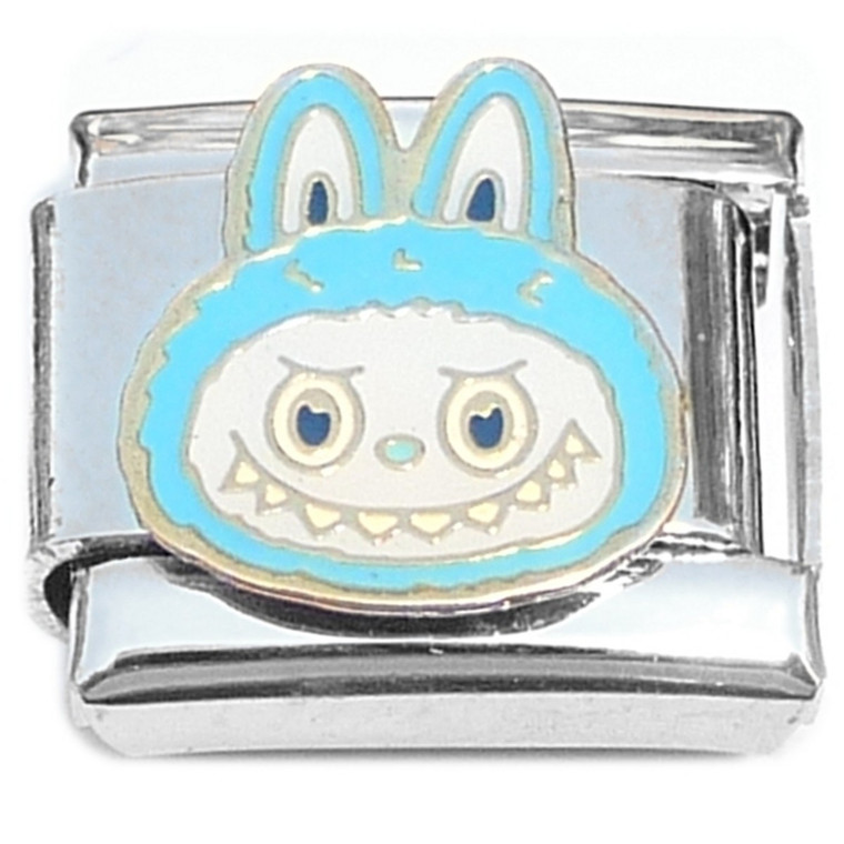Cute Monster Face Blue Italian Charm