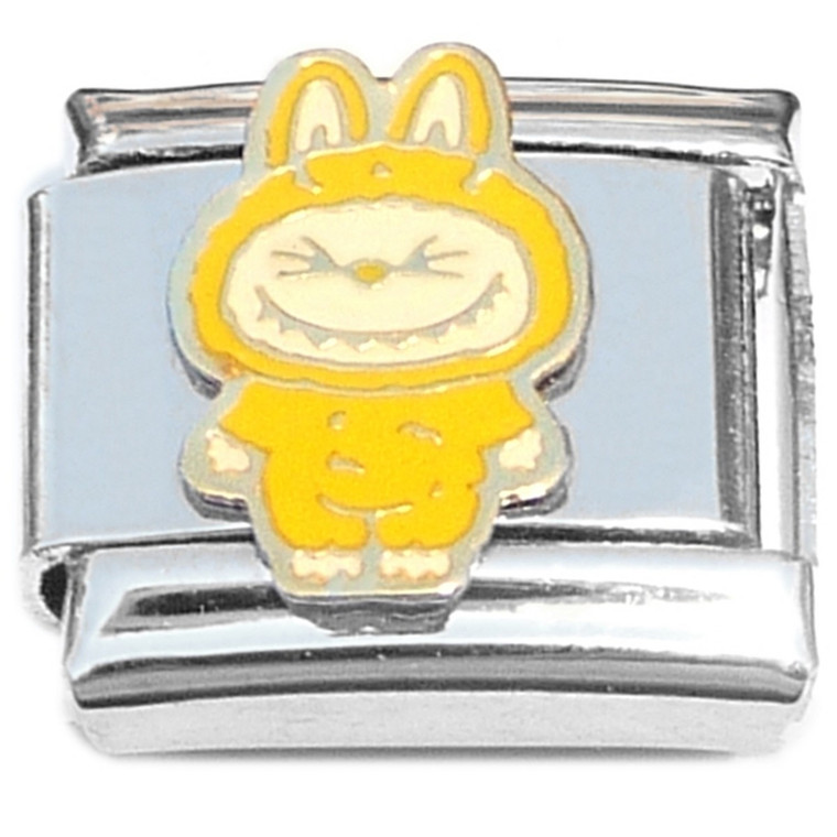 Cute Monster Eyes Closed Yellow Italian Charm