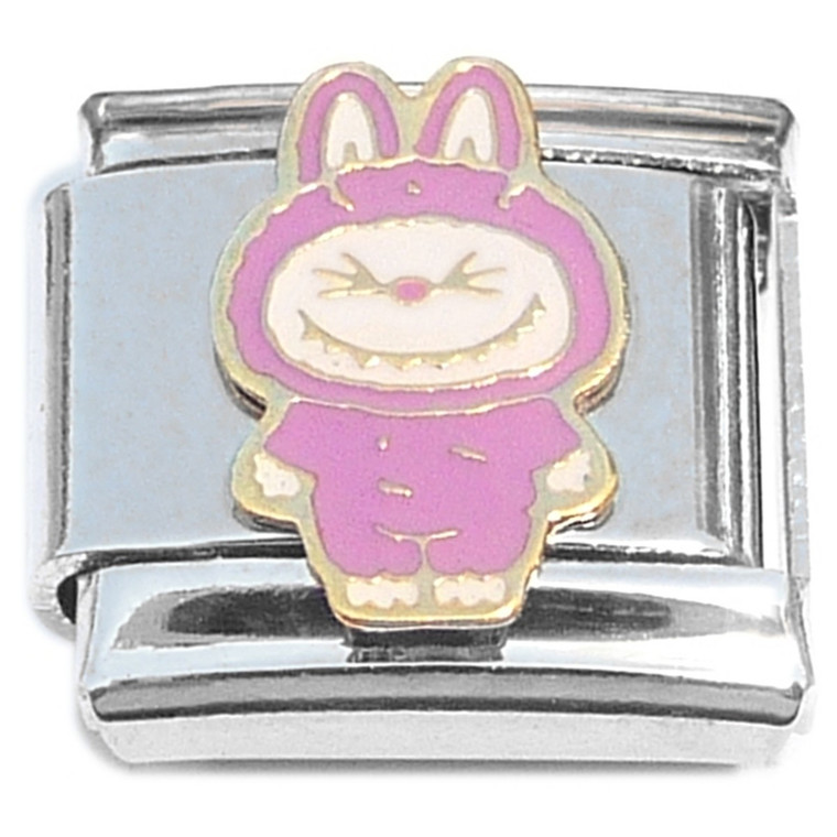 Cute Monster Eyes Closed Purple Italian Charm