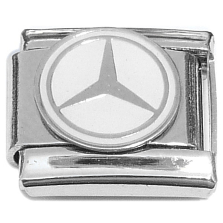 Mercedes Car Logo White Italian Charm