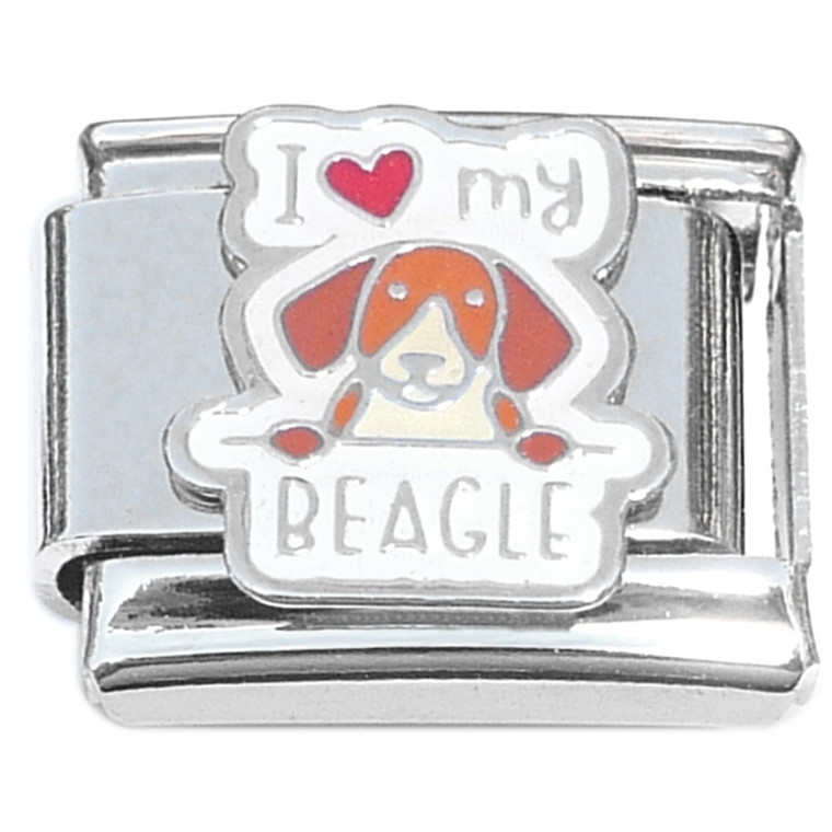 I Love My Beagle Italian Charm