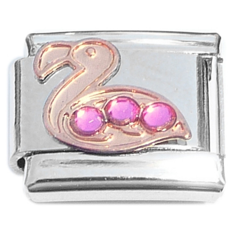 Flamingo Pink Bling Italian Charm