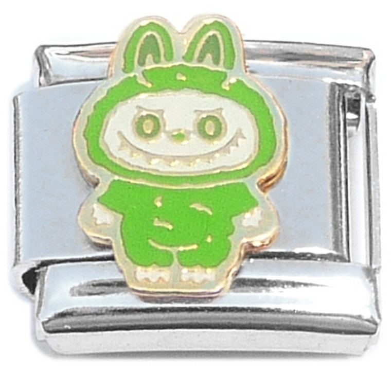 Cute Monster Eyes Open Green Italian Charm