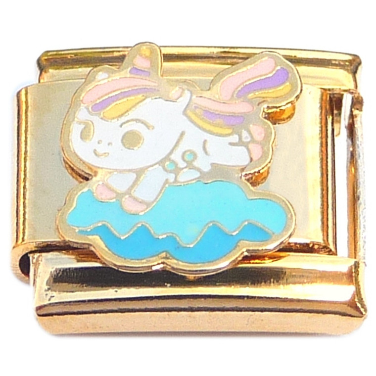Cute Unicorn Gold Base Italian Charm