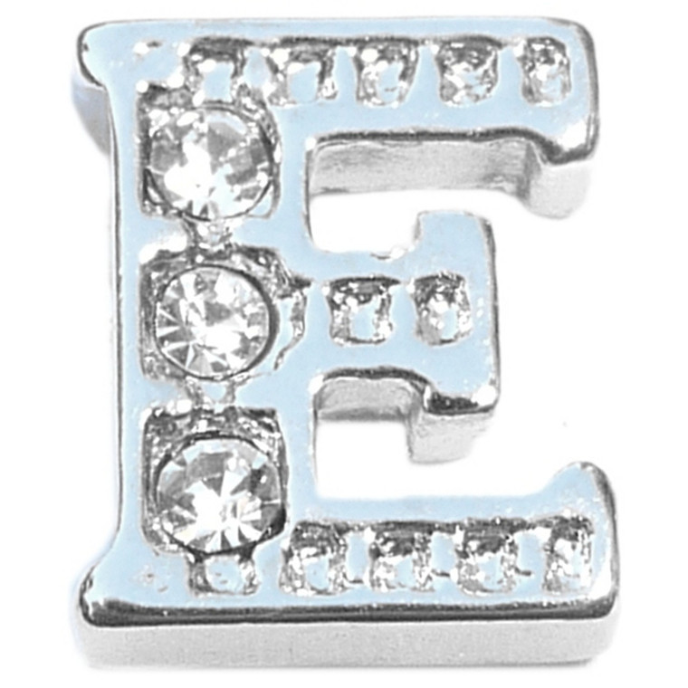 Fancy Letter E Floating Locket Charm