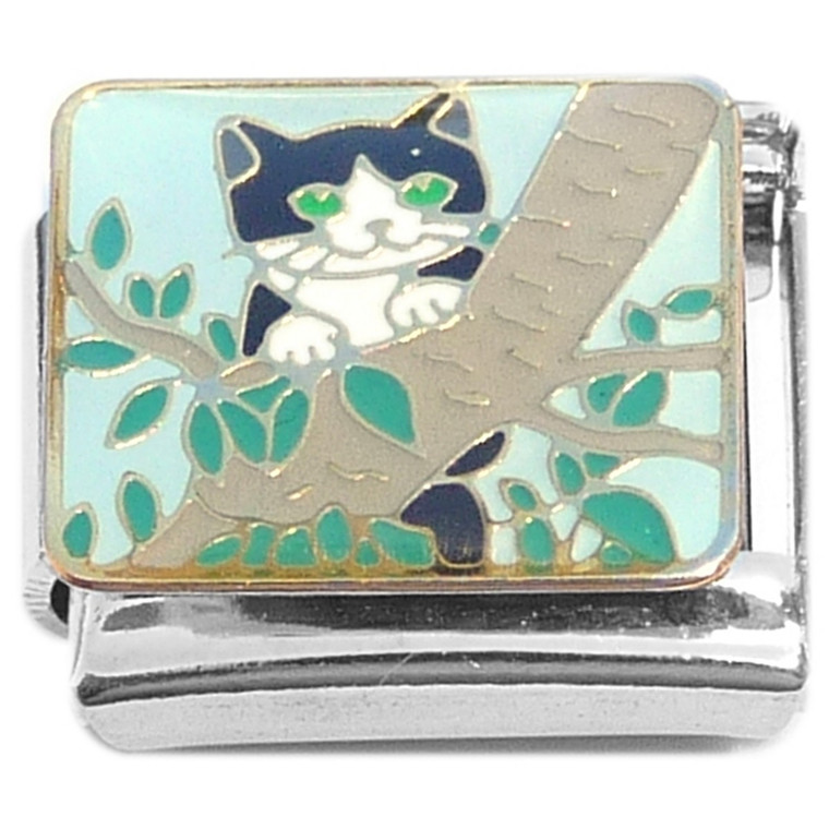 Cat Climbing Tree Italian Charm