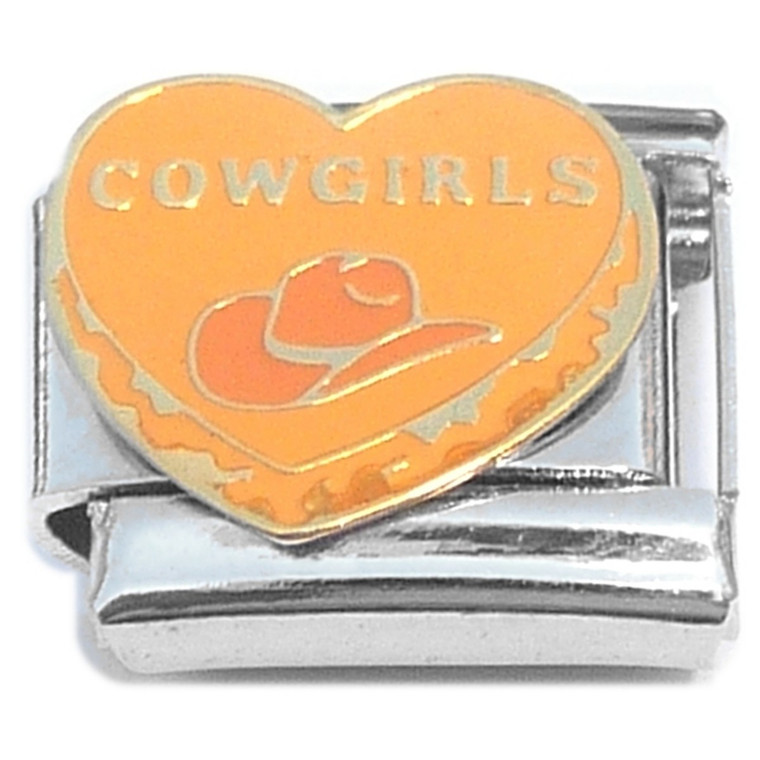 Cowgirls Heart with Hat Italian Charm