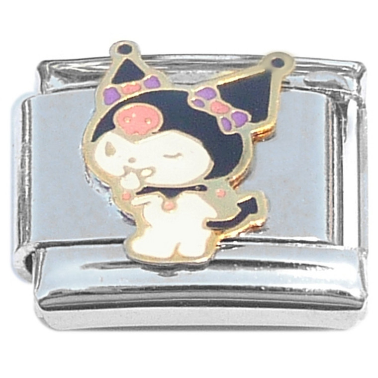 Bunny Rabbit Pink Skull Purple Bows Italian Charm