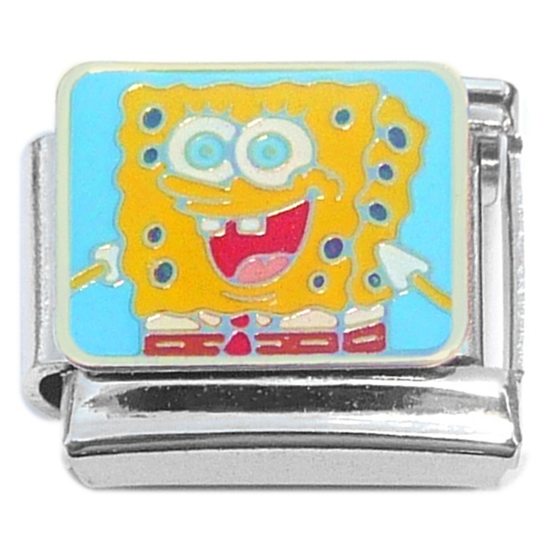 Sponge Bob on Blue Italian Charm