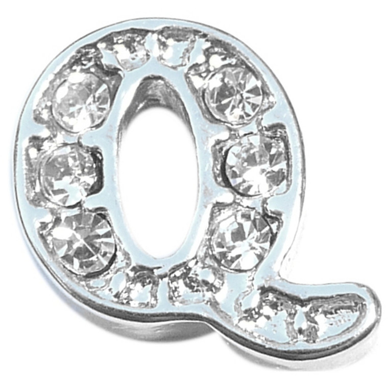 Fancy Letter Q Floating Locket Charm