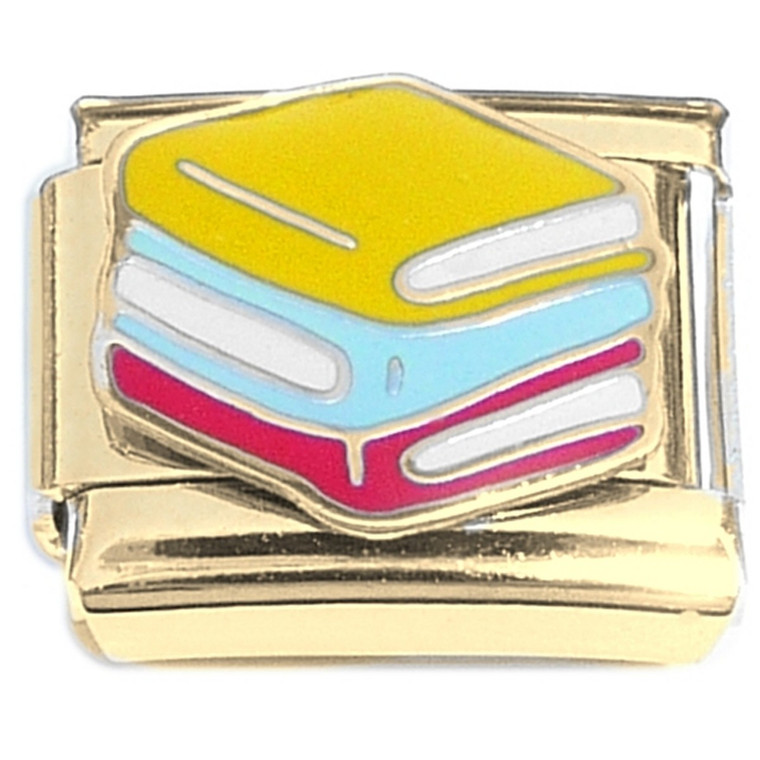 Books Goldtone Base Italian Charm