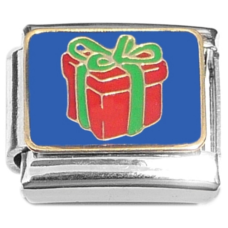 Christmas Present Holiday Red Green Italian Charm