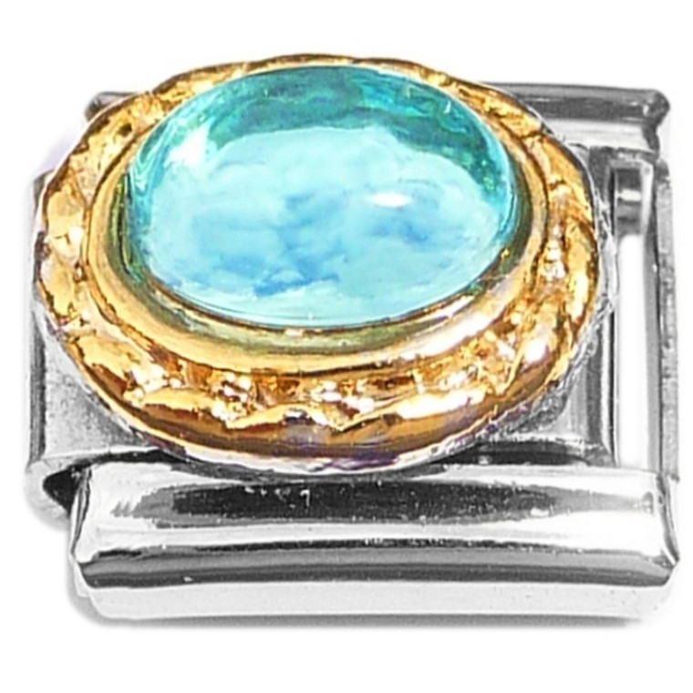 Bling Aqua Color Italian Charm