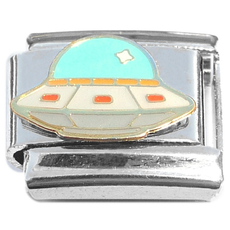 UFO Alien Spaceship Italian Charm