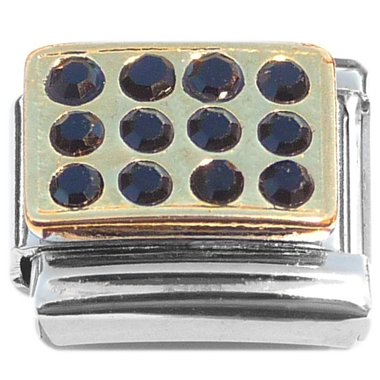 Black Multi Bling Italian Charm
