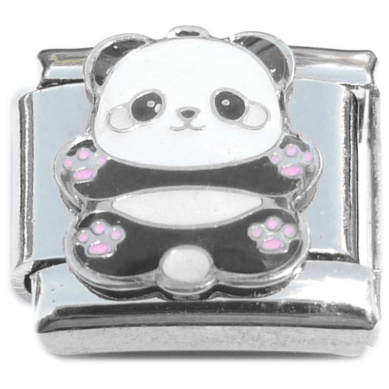 Panda Bear Pink Paws Italian Charm