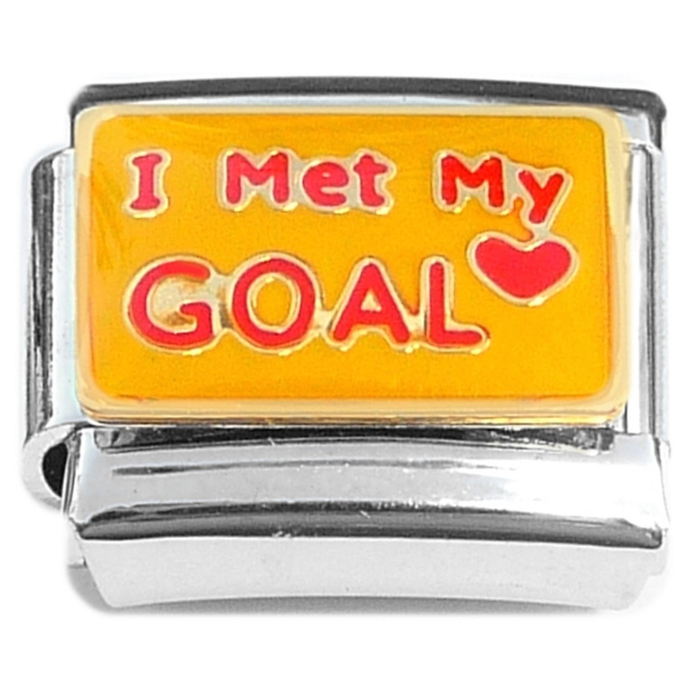 I Met My Goal Italian Charm