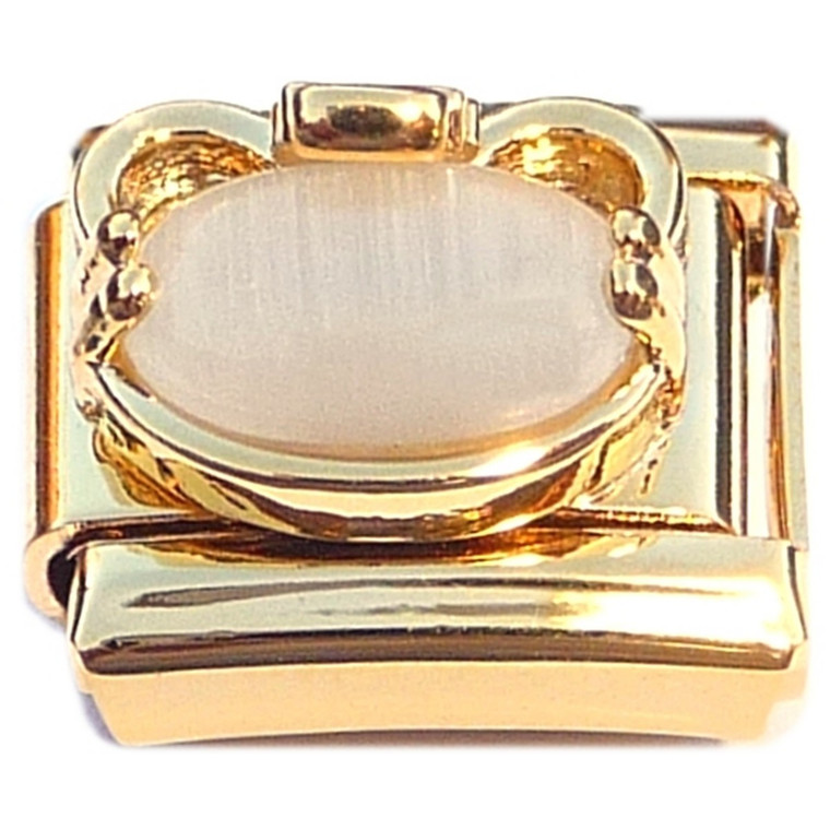 Pearly Bling Framed Gold Base Italian Charm