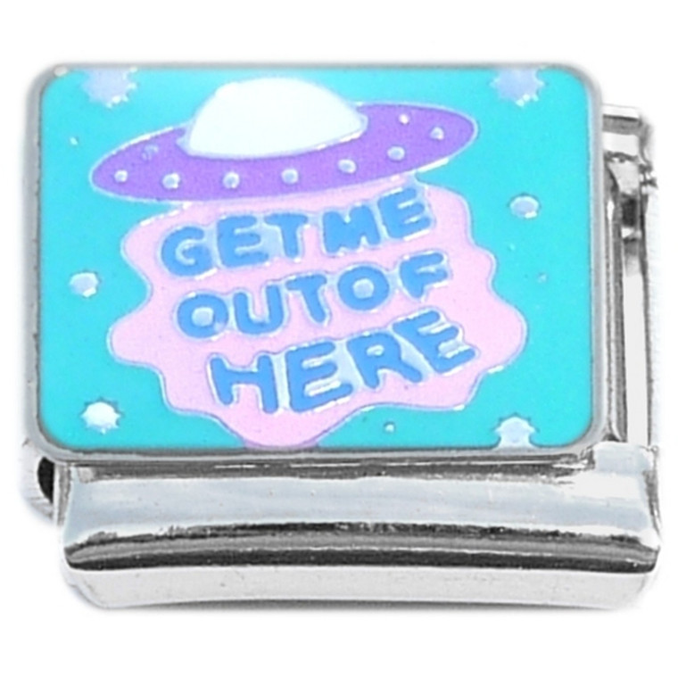 Get Me Out of Here UFO Alien Italian Charm
