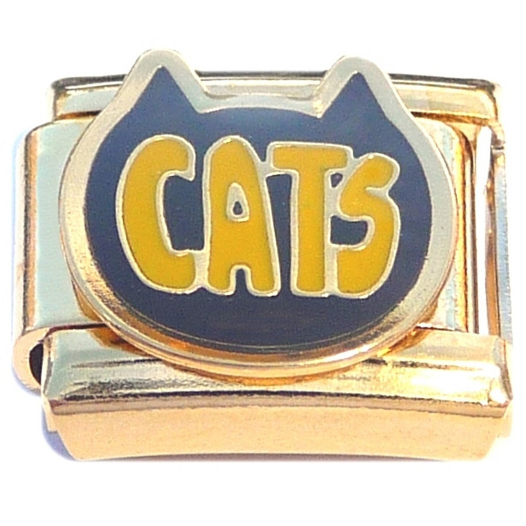 Cats Word Gold Base Italian Charm