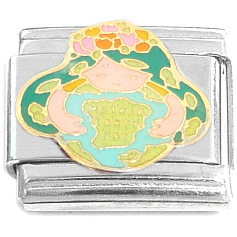 Mother Earth Hugging Planet Italian Charm