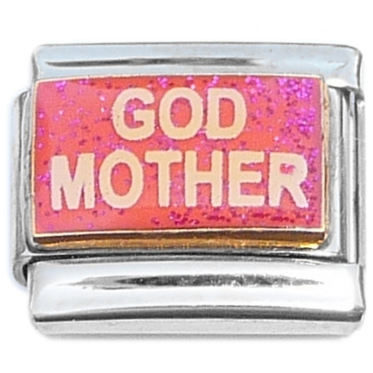 Godmother Pink Glitter Italian Charm