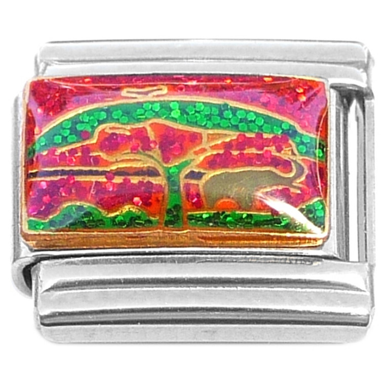 Tree Animal Safari Sparkle Italian Charm