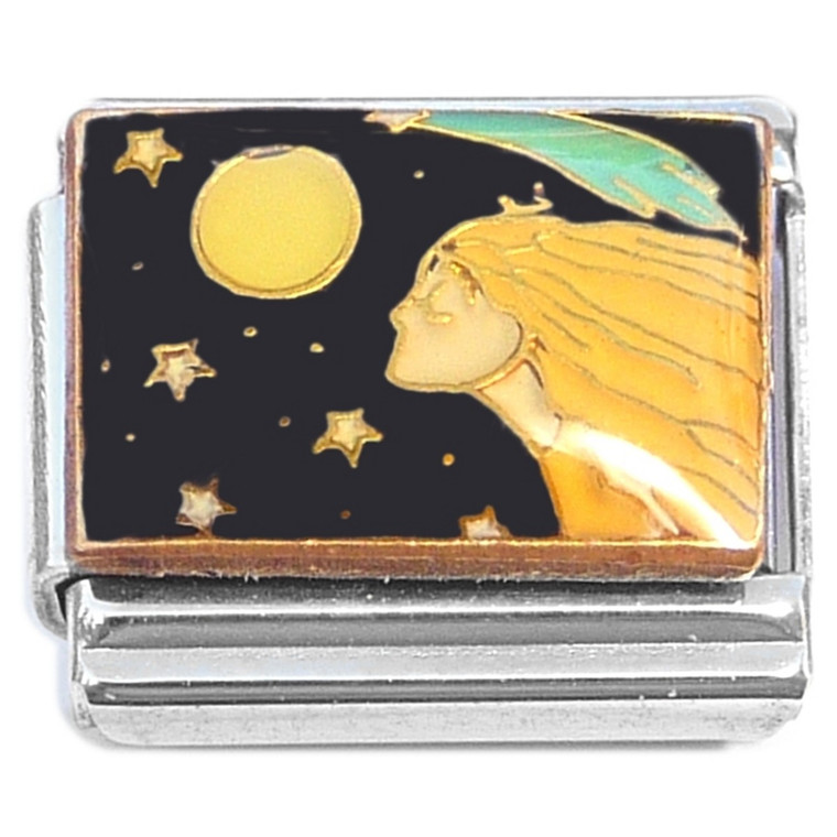 Celestial Woman Moon Esoteric Black Sky Italian Charm