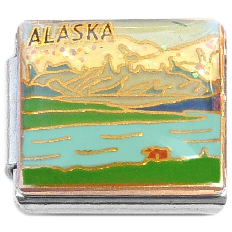 Alaska Wilderness Bear Water Italian Charm