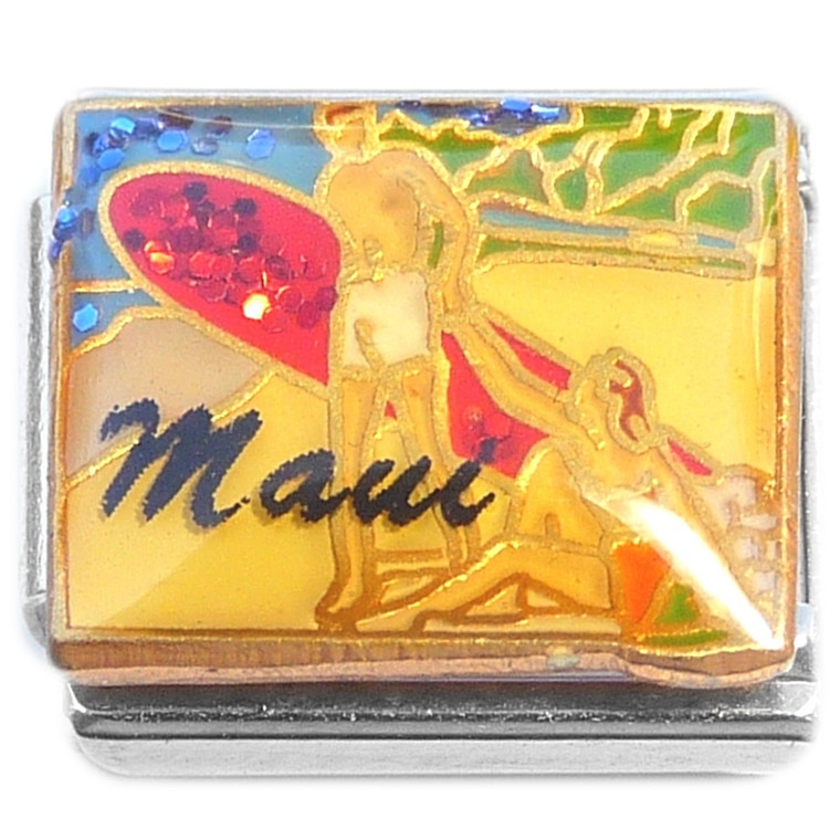 Maui Surfer Man Woman Island Italian Charm