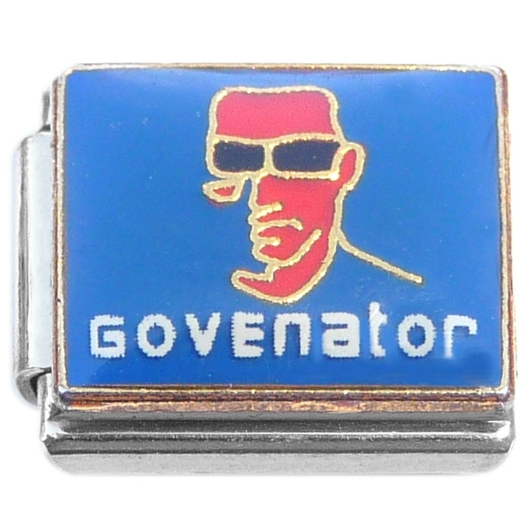 Govenator Arnold on Blue Italian Charm