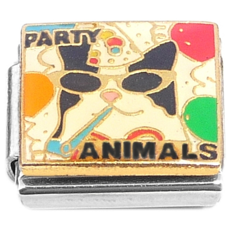 Party Animal Cat Hat Balloons Italian Charm
