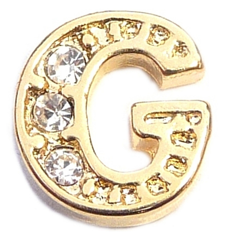 Fancy Goldtone Letter G Floating Locket Charm