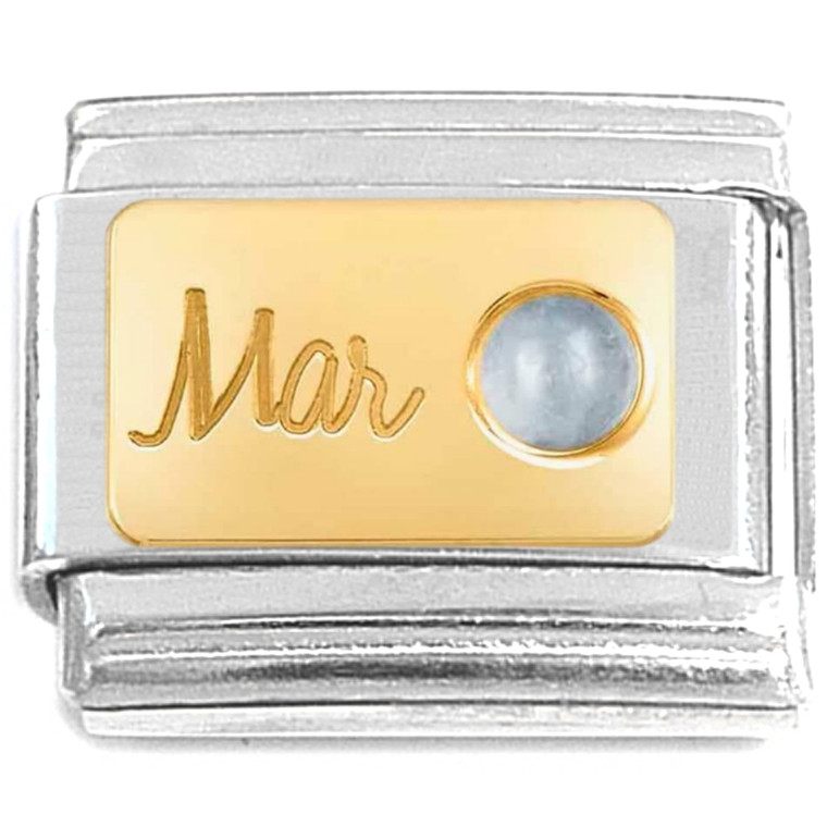 March Little Round Bling Italian Charm