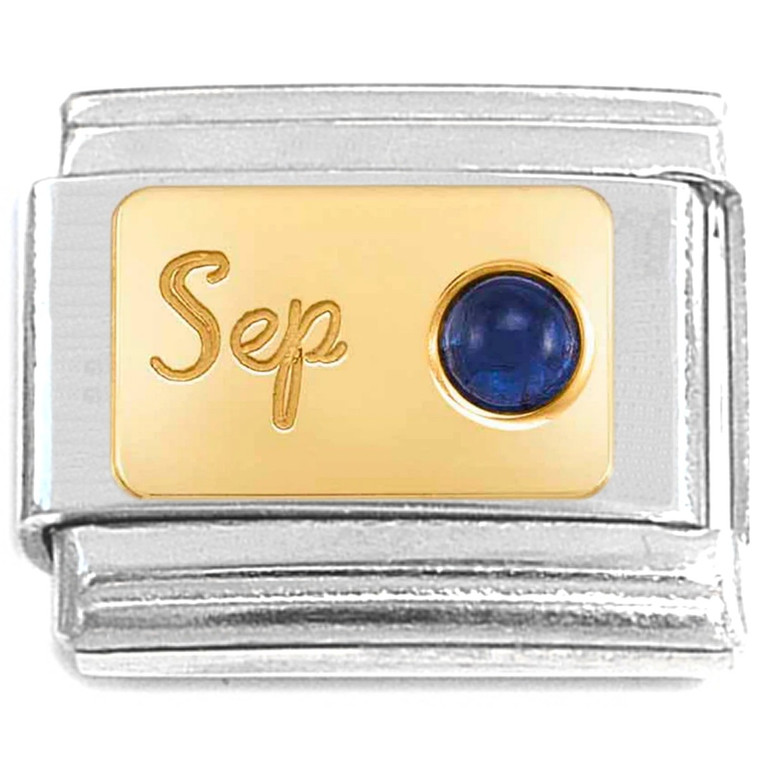 September Little Round Bling Italian Charm