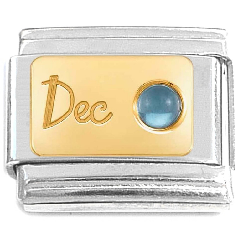 December Little Round Bling Italian Charm