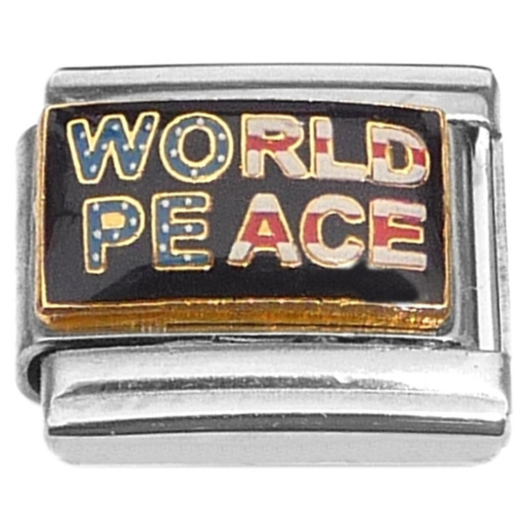 World Peace Red White Blue Italian Charms