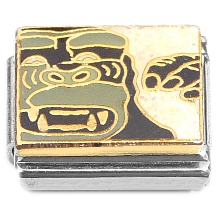 Gorilla Face on White Italian Charms