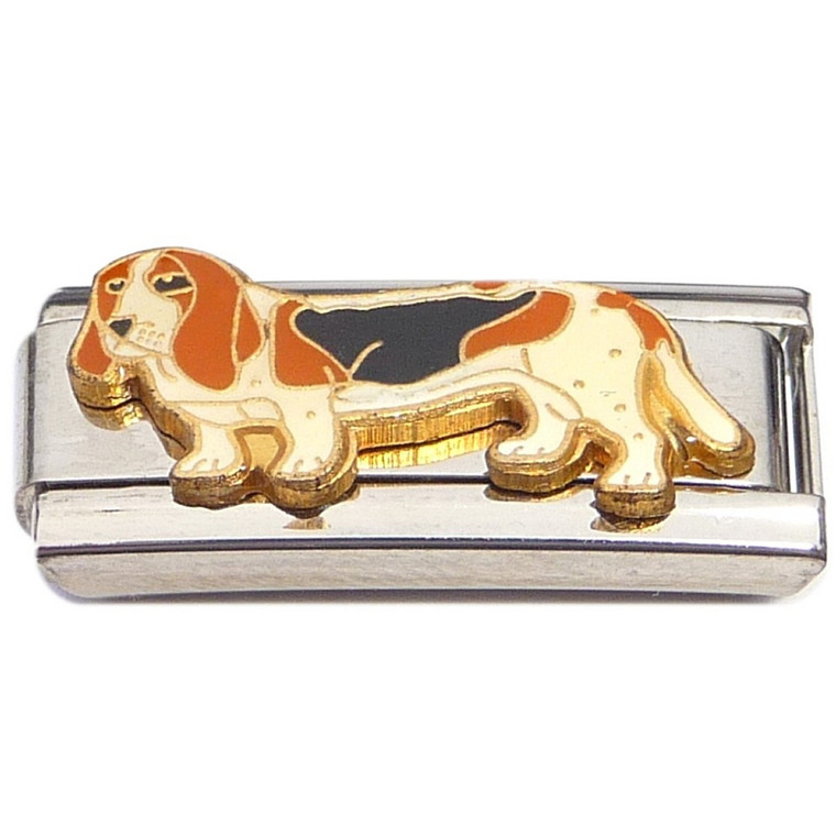 Puppy Dog Basset Hound Superlink Italian Charm