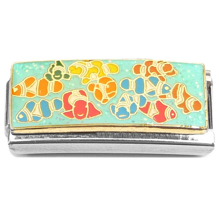 Colorful Tropical Fish Swimming Superlink Italian Charm