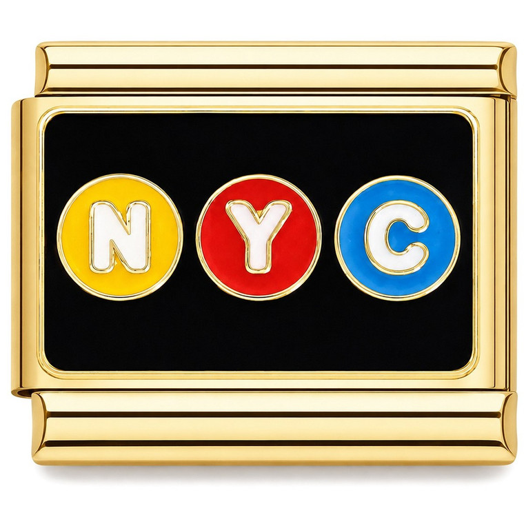 NYC New York City Gold Base Italian Charm