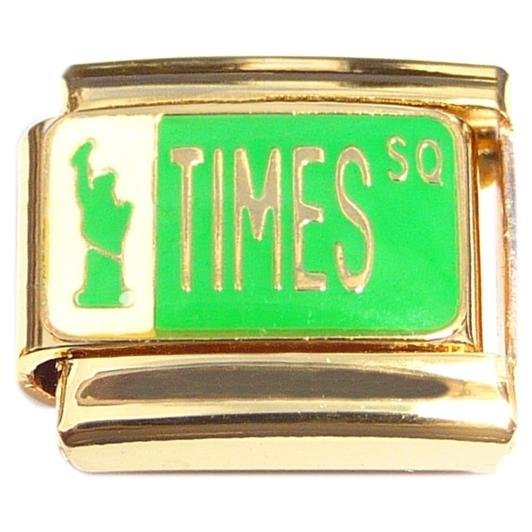 Times Square Sign Gold Base Italian Charm