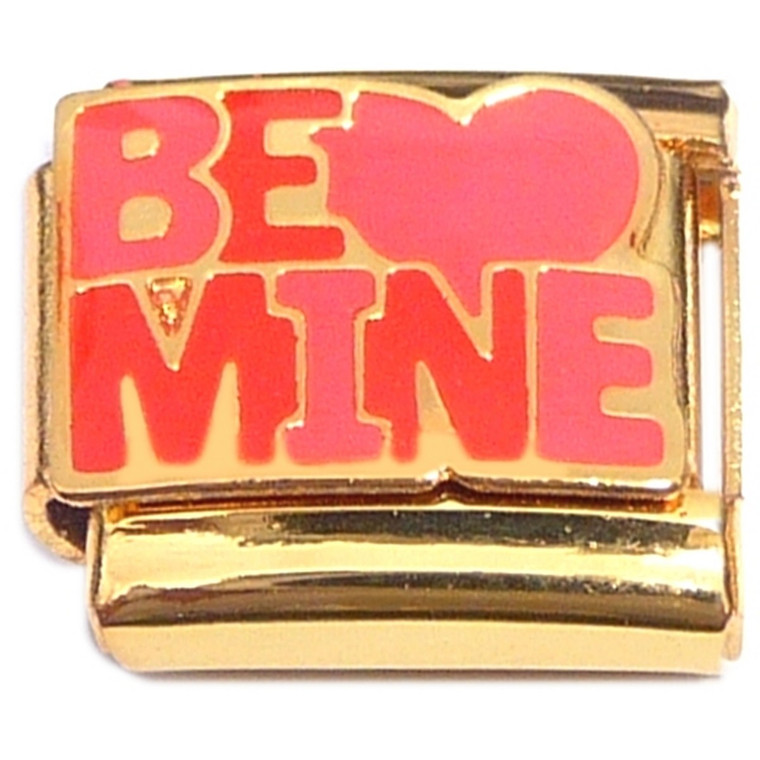 Be Mine Pink Red Gold Base Italian Charm