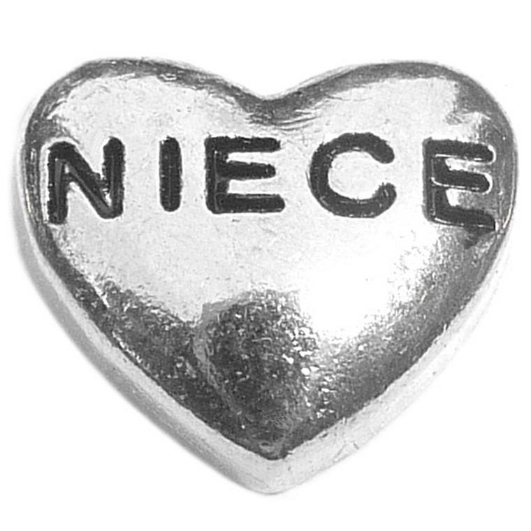 Niece Silvertone Heart Floating Locket Charm