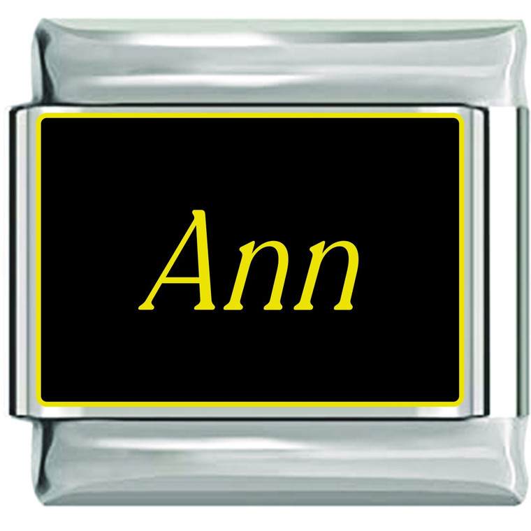 Ann Name Black Italian Charm