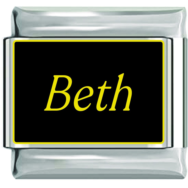 Beth Name Black Italian Charm